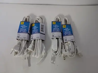 LOT OF 4 3 OUTLETS 6 Ft. EXTENSION CORD 16 GAUGE 1.83m • $16.99