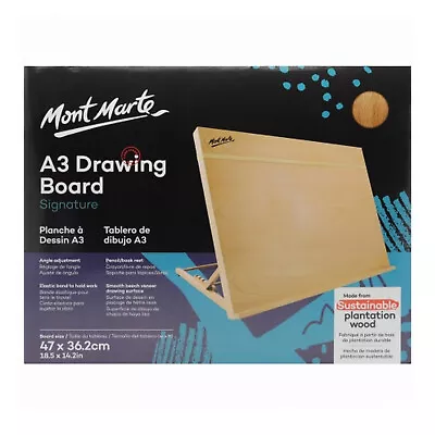 Mont Marte Drawing Board A3 Foldable Adjustable Easel Art Wooden Drawing Board • $40.95