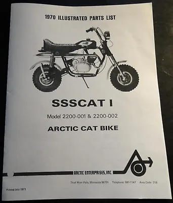 1970 Arctic Cat Ssscat I Mini-bike Parts Manual Copy P/n 2385-005 (777) • $15.39