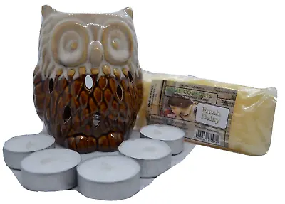 £12.99 • Buy Large Ceramic Brown Owl Oil Burner Gift Set With Fresh Daisy Simmering Granules