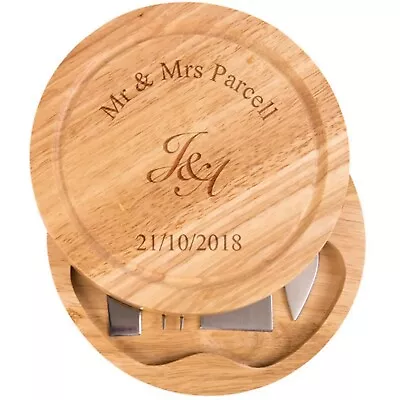 Personalised Wedding Gift 5 Piece Cheese Board Set Anniversary Bride Groom Home • £10.95