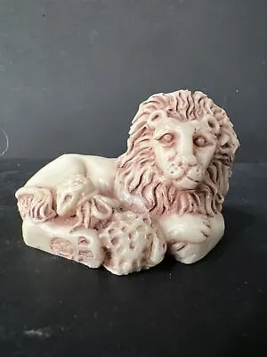 Lion And Lamb Limited Edition Georgia Marble Signed Sculpture VTG 93 Decor Small • $12.99