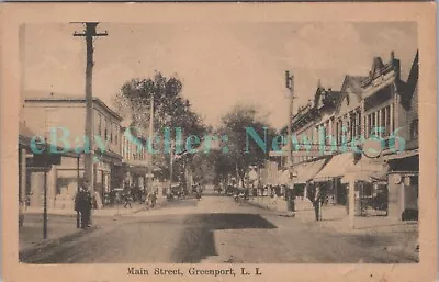 Greenport LI NY - MAIN STREET STORE FRONTS - Postcard • $19.99