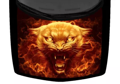 3D Fits HellCat Jaguar Flames Truck Hood Wrap Vinyl Car Graphic Decal Orange USA • $106.45