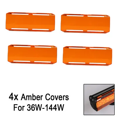 4x 5.3  LED LIGHT BAR Amber Lens Cover For 7  Inch 36W 12  17  22  28  52  INCH • $32.46