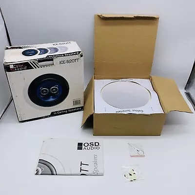 OSD AUDIO ICE-620TT - In Ceiling Speakers 125w Loudspeakers White Wired NEW  (N) • $24.99