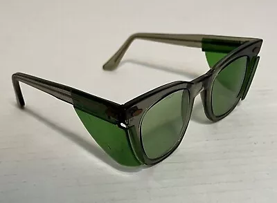MSA Safety Glasses VTG Green Tint Steampunk Machinist Industrial Side Guards • $41