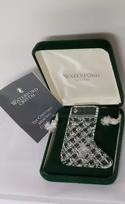 Waterford Crystal Christmas Memories 1992 Stocking Ornament Ireland  In Box • $8.50