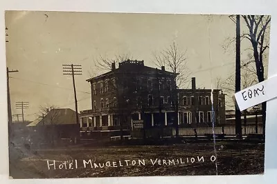 1908 Vermilion Ohio Hotel Maudelton Automobile Tourists Real Photo Rppc Postcard • $39.90