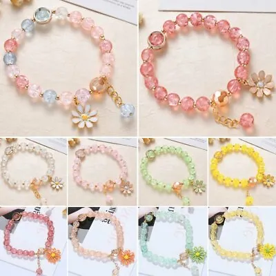 £2.87 • Buy Fashion Sunflower Crystal Beads Daisy Pendant Bracelet Charm Patry Women Jewelry