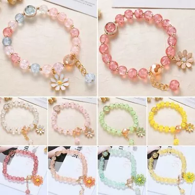 £2.87 • Buy Fashion Sunflower Crystal Beads Daisy Pendant Bracelet Charm Patry Women Jewelry