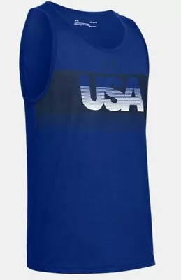 Under Armour Men's USA Tank Top 1329610 Blue Size XXL NEW With Tags • $13.99