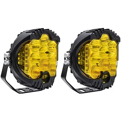 2Pcs LED Headlights Pod Fog Light Car Off Road SUV Driving Work DRL Lamp Yellow • £71.87