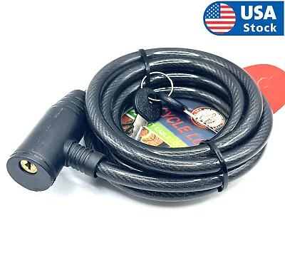 Bike Cable Lock Keyed 6ft Bicycle Cable With Keys High Security Lock US SELLER • $9.99