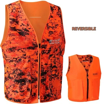 $19.95 • Buy Orange Reversible Hunting Vest, Digital Camo/Orange Zip-Up Safety Vest - AYIN