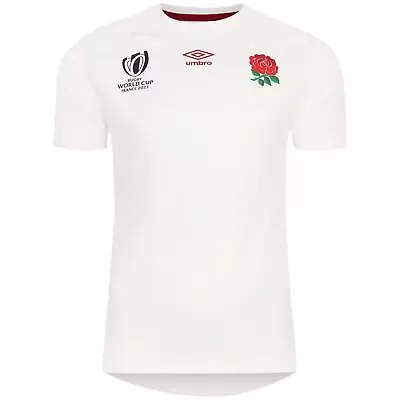 Umbro England Rugby World Cup 2023 Mens Replica Home Shirt | White • £15