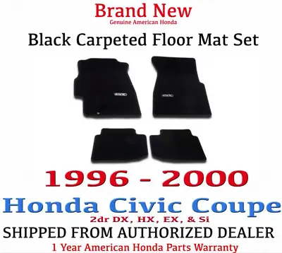 Genuine OEM Honda Civic 2dr  Black Carpeted Floor Mat Set 96-00   08P15-S02-110B • $112.12