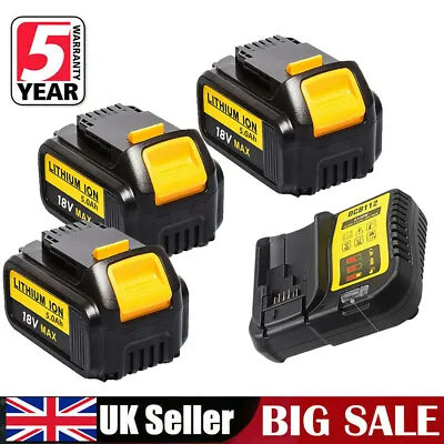 For DeWalt DCB184 18V 9 Ah Li-ion XR Slide Battery DCB182 DCD785 DCF885 /Charger • £21.24