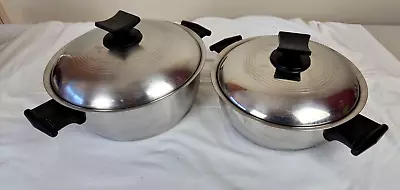 2 Vintage 3 PLY RENA WARE STAINLESS STEEL SAUCEPANS - Excellent Used Condition • $90