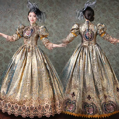 Women Medieval Marie Antoinette Rococo Victorian Long Dress Mary Party Costume • $141.04