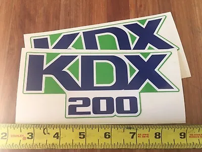 Kawasaki KDX 200 Motorcycle Tank Decals 6 3/8” Long 1988 Set 2 • $19.90