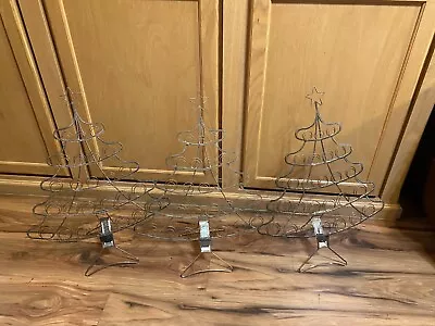 Metal Wire Christmas Tree Card Holder/picture Holder Silver Tone Mid Century • $25