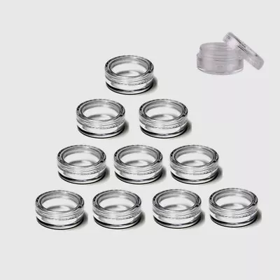 3 Gram 3 ML Jars Clear With Clear Caps BPA Free Cosmetic Empty  25 50 100 & 500 • $6