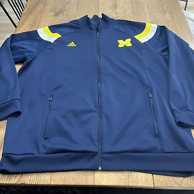 Adidas University Of Michigan Wolverines Full-Zip Sweatshirt Jacket Size XXL • $29.99