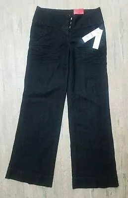 NWT New Elle Jeans Size 2 Low Rise Wide Leg 28x33 Dark Wash Stretch Denim  • $21.24