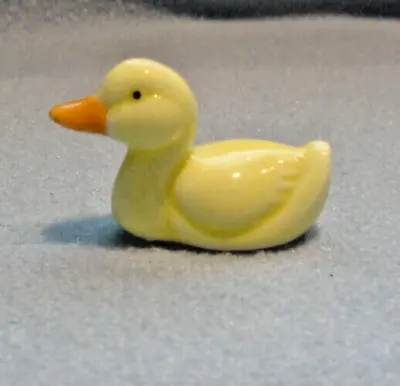 Vintage Bug House Miniature Yellow Sitting Duck Ceramic Figure • $4