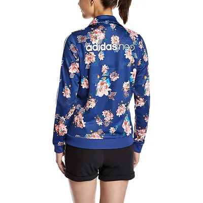 $40 • Buy Adidas Neo Teen Women's Floral Full Zip Track Jacket - Blue