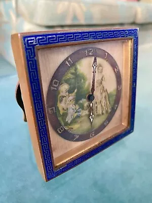 Antique German Vintage Kienzle 8 Day Brass Wind Up Travel Clock / Working Order • $79