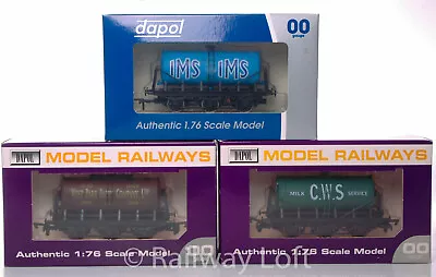 Set Of Three Milk Tank Wagons By Dapol • £19.50