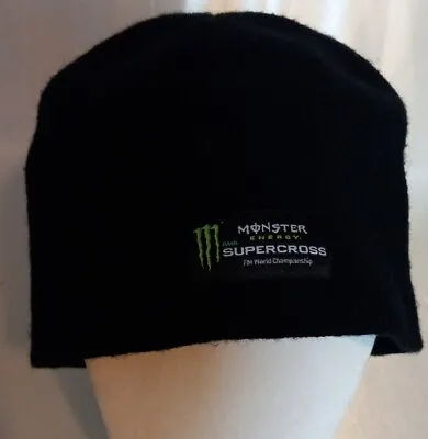 Monster Energy Beanie Hat FIM Supercross World Championship Logo Black Knit • $14.87