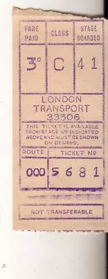 Bus / Tram Ticket London Transport Gibson M/c No 33506 Swanley • £3.99