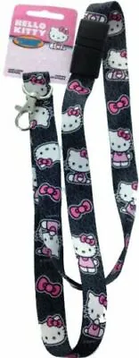 NEW~ Hello Kitty LANYARD Keychain Black Pink Hello Kitty BREAKAWAY Authentic • $8.44