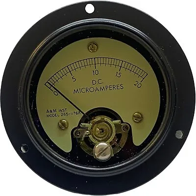 0-20uA Analog Panel Meter Ammeter A&M Instruments Model 265-1176A 6695-01-450-92 • $89.20