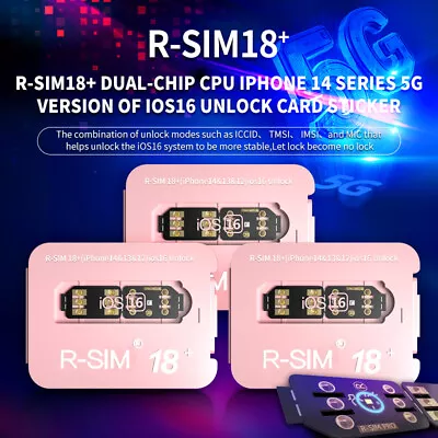 RSIM 18+ Nano Unlock Card For IPhone 14 Plus 13 12 Pro Max 11 Pro IOS 16 UE • $9.89