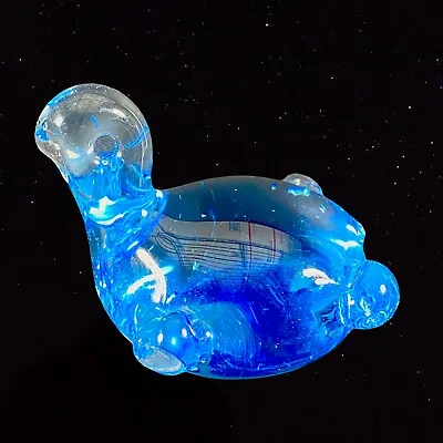 Vintage Murano Art Glass Paperweight Blue Turtle Figurine Art Glass 2”T 2”W • $22