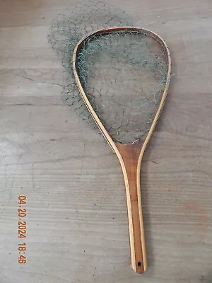 Vintage Wooden Fly Fishing Net Trout Fishing  NO MARKINGS 23 1/2  • $29.99