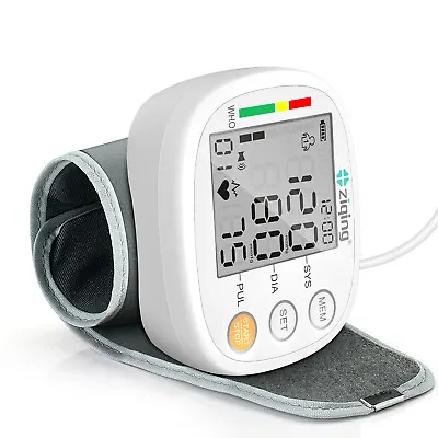 Rechargeable Blood Pressure Monitor For Home Use UK Digital Wrist Cuff BP White • £12.99