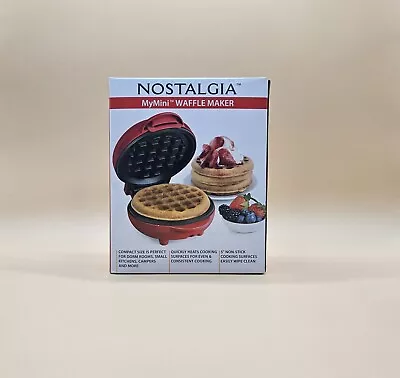 NEW! Nostalgia My Mini Personal Electric Waffle Maker 5  - Red AVAILABLE NOW • $8.99