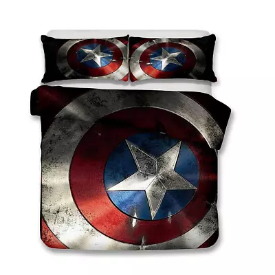 Pattern Marvel The Avengers Captain America Full Bedding Duvet Cover Set (4pcs) • $59.99