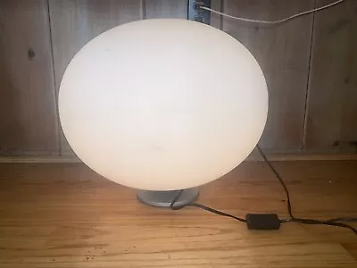 Mid Century Modern Globe Table Moon Ball Lamp XLarge 17x17 White Opaque MCM • $550