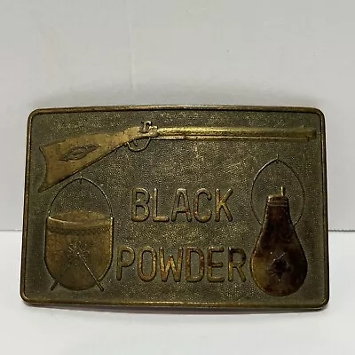 Vintage Black Powder Brass Belt Buckle • $16.97