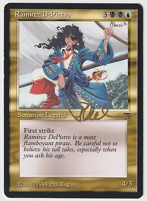 Gold Signed Ramirez DePietro LP Legends Artist Phil Foglio 1994 MTG EDH Pirate! • $45