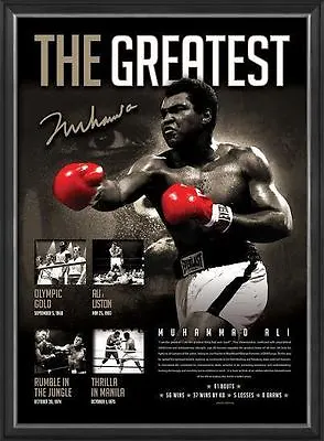 $199 • Buy Muhammad Ali Signed The Greatest Boxing Limited Edition Print Frame + COA