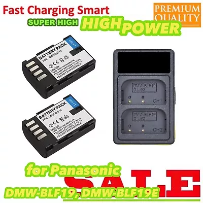 Battery & Dual Charger For Panasonic DMW-BLF19 & Panasonic Lumix DMC-GH4 DC-GH5 • $43.77