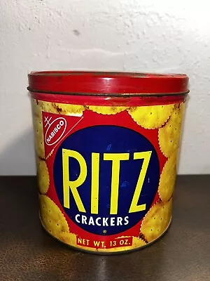 VINTAGE 1974 Nabisco Ritz Crackers 13 Oz Tin Can With Lid • $12.99
