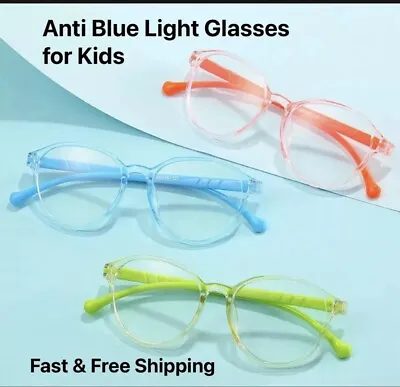 $9.88 • Buy Anti Blue Light Computer Glasses For Kids / 7 Colors / Blue Light Blocking